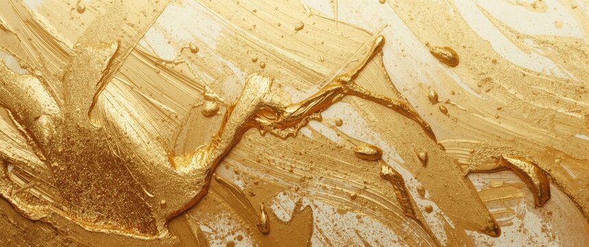 Gold Abstract Texture with Brush Strokes and Shimmering Finish