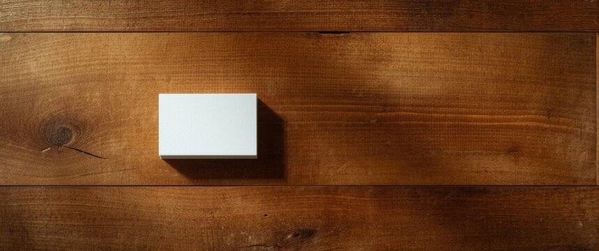 White Box on Dark Wooden Surface with Soft Shadows