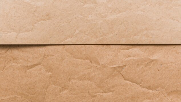 Brown Craft Paper Texture with Crumpled Pattern in Closeup View