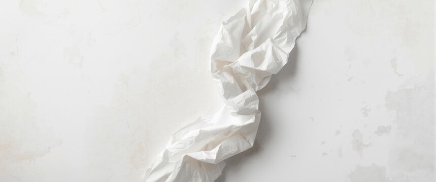 Crumpled White Paper on Textured Light Background