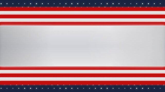 American patriotic stars and stripes motion background featuring red white and blue digital animation design
