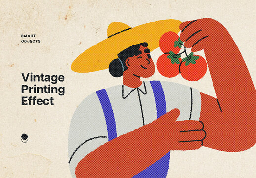 Vintage Printing Effect For Poster And Social Media Design
