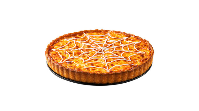 Halloween pie with spider web decoration
