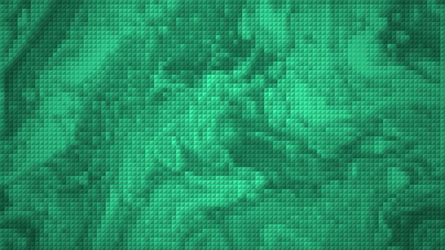 Abstract green pixel art background with dark and light forest tones and digital mosaic pattern