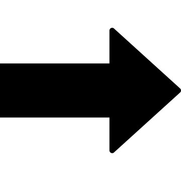 Right Arrow Vector Icon Black Direction Pointer Next Forward Symbol Isolated White Background