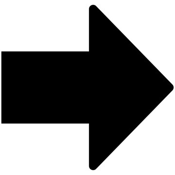 Right Arrow Vector Icon Black Direction Pointer Next Forward Symbol Isolated White Background
