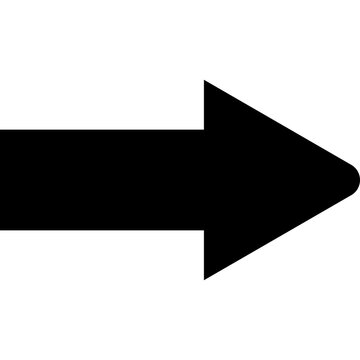 Black Right Arrow Vector Icon Direction Pointer Navigation Next Forward Straight Symbol