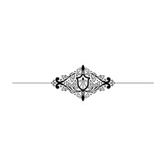 Heraldic Fleur de Lis Cross Baroque Ornamental Divider for Royal Wedding and Formal Logo Design Vector © Dian
