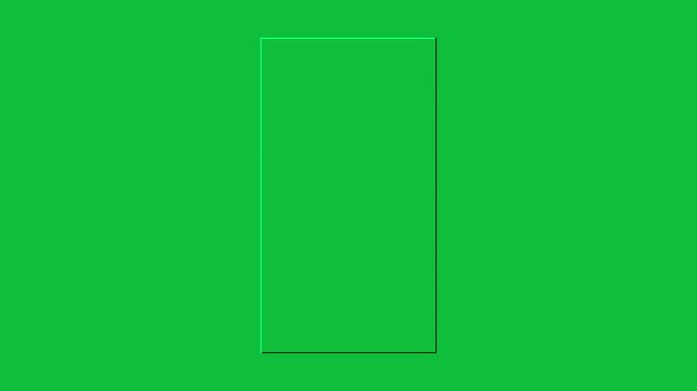 Vertical shape rectangle frame loop animation isolated on a transparent screen background. Vertical rectangle shape stock line moving animation transparent screen