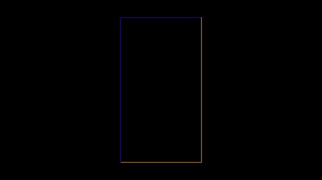 Vertical shape rectangle frame loop animation isolated on a transparent screen background. Vertical rectangle shape stock line moving animation transparent screen