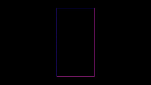 Vertical shape rectangle frame loop animation isolated on a transparent screen background. Vertical rectangle shape stock line moving animation transparent screen
