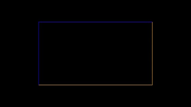 Animated shape rectangle frame loop animation isolated on a transparent screen background. Rectangle shape stock line moving animation transparent screen