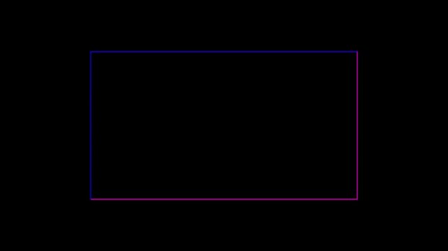 Animated shape rectangle frame loop animation isolated on a transparent screen background. Rectangle shape stock line moving animation transparent screen