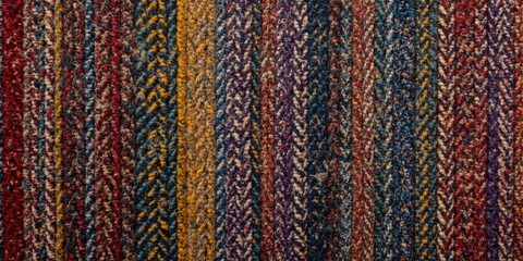 Obraz premium Colorful Striped Textured Fabric Background in Warm Tones