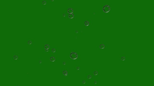 Tiny Air and Water Bubbles Floating to the Surface with Soft Glow, Soap Foam Bubble Spray Trail Isolated on Transparent Alpha Channel, green Screen Motion Graphics for Underwater Beauty Design 4K
