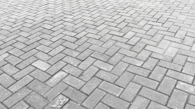Top view of clean outdoor pedestrian stone walkway