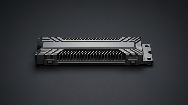 M.2 SSD Heatsink On Minimalist Dark Studio Surface