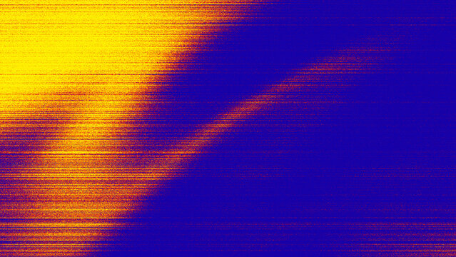 Abstract Glitch Audio Spectrogram Blue and Yellow Thermal Wave Background