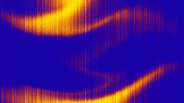 Abstract Glitch Audio Spectrogram Blue and Yellow Thermal Wave Background