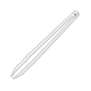 Kitchen Tongs Vector Illustration. Cooking Utensil Design Element Isolated on White Background