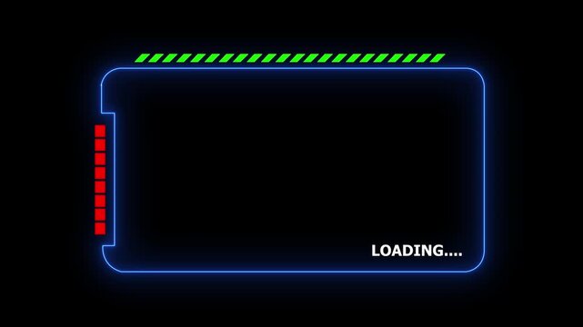 loading screen gamer aesthetics, futuristic technology concept, alpha channel supported, loading holographic card or pop up with progress bars,high tech,cyber space, hacking database,glowing alert.4k