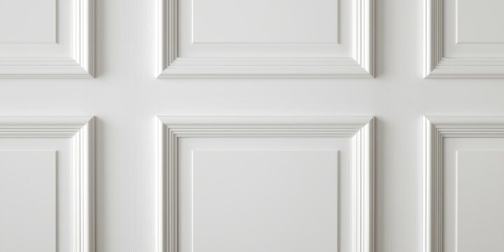 Elegant White Panel Wall Texture with Decorative Moldings