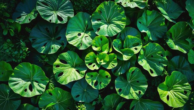 Water spinach plants in Tanah Laut, South Kalimantan, Indonesia, plagued by pest infestation