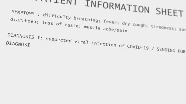4K Covid 19 Hospital Patient Information Sheet