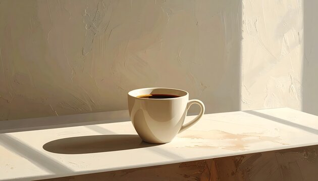 Coffee Mug with Morning Sunlight