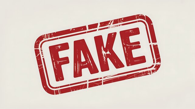 Fake stamp mark displays distressed red ink lettering inside a rectangular border frame design.