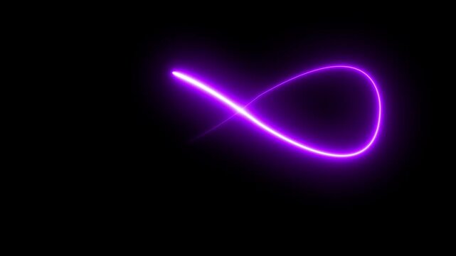 Glowing infinity sign seamless loop animation idea .Eternity concept. Mathematical symbol Infinity symbol appears. Animation of 4k video. 