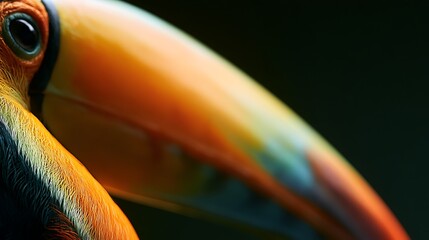 Obraz premium Extreme close up portrait of a vibrant toucan beak.