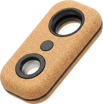 Cork covered virtual reality headset device.