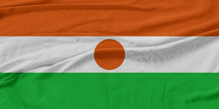 Niger Flag Wind Waves Fabric in Breeze