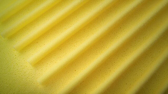 Yellow Foam Surface with Parallel Ridges and Textured Pattern
