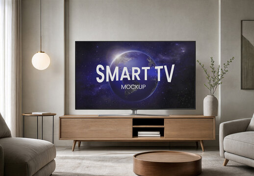 Smart TV Mockup Realistic Design for Brand Presentation and Marketing