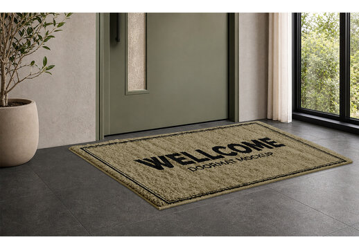 Door Mat Mockup Template for Poster Design and Visual Campaign