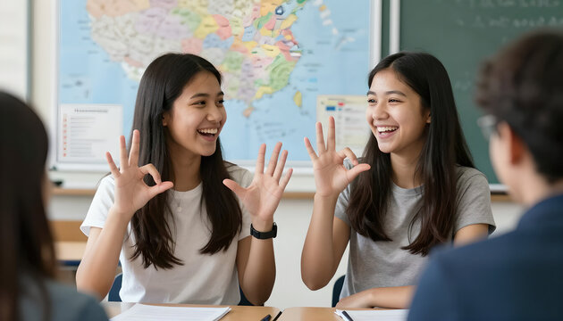 Deaf Students Engaging in Sign Language Communication: Classroom Interaction