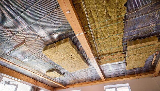 enhanced thermal and acoustic insulation using mineral wool panels on ceiling in contemporary buildings