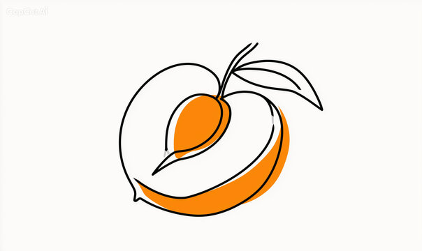 Peach fruit logo isolated on white background
