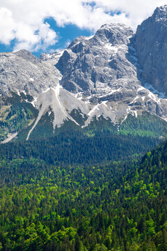 Zugspitze mountain peak, Alps, Bavaria, Germany. Alpine landscape