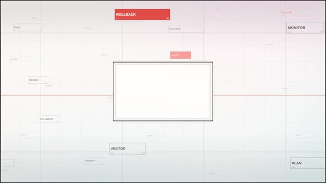 Blank AI prompt panel opens inside a precise pastel technology interface, creating a clean cinematic placeholder for corporate explainers, marketing videos and software demos.