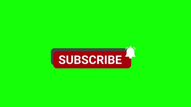 Subscribe pop up button animation with greenscreen