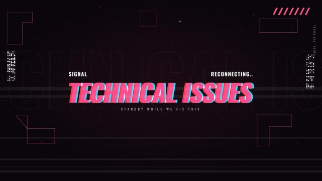 Technical Issues Broadcast HUD RGB Glitch Signal Dropout Reconnecting Error Stream Overlay