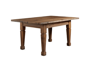 Fototapeta premium Rustic wooden dining table with square carved legs