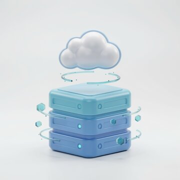 Cloud server storage icon. Digital data center network concept.
