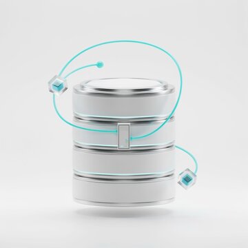 Database server icon. Digital storage and cloud computing concept.