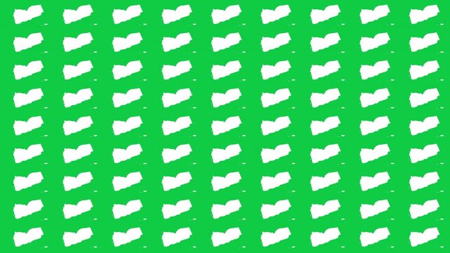 Yemen map pattern scrolling perfect 15 second loop with green background 
