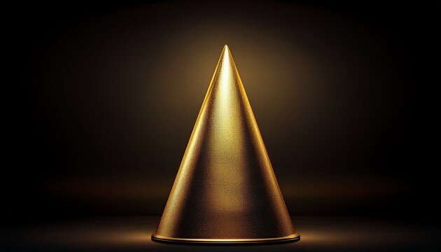 golden spotlight cone on black background