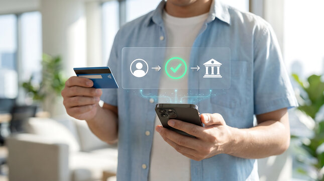 Digital Payment Verification with Smartphone and Credit Card Showing Secure Payment Approval